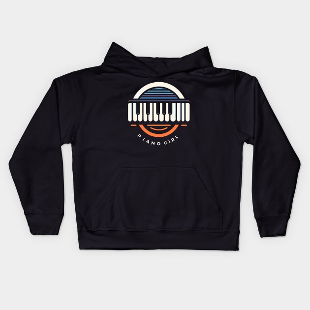 keyboard piano girl Kids Hoodie by WorldByFlower